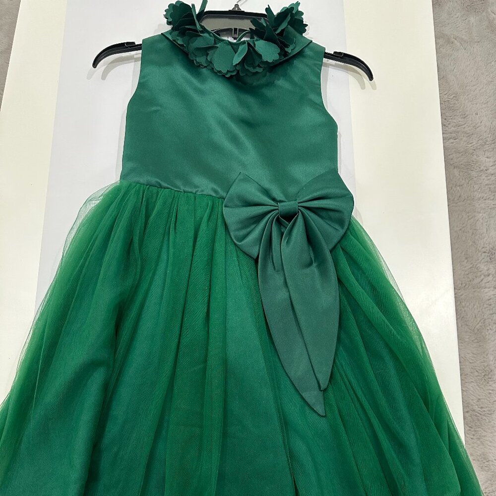 Girl Party Dress, Emerald Green, Size 10